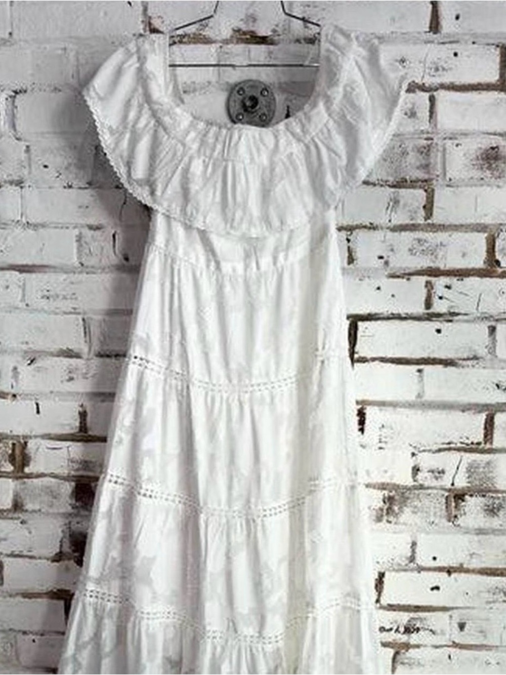 White Ruffled Off-Shoulder Dress